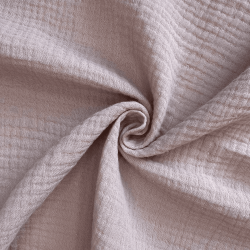 Ткань Муслин Жатый, цвет Пыльно-Розовый (на отрез)  в Костроме