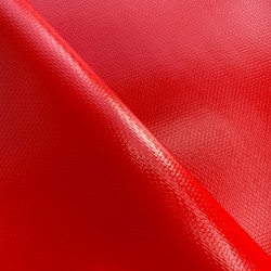 Ткань ПВХ 600 гр/м2 плотная, Красный (Ширина 150см), на отрез  в Костроме