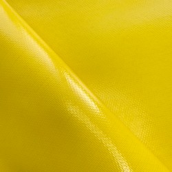 Ткань ПВХ 600 гр/м2 плотная, Жёлтый (Ширина 150см), на отрез  в Костроме