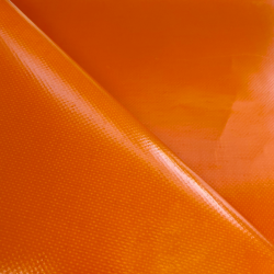 Ткань ПВХ 450 гр/м2, Оранжевый (Ширина 160см), на отрез  в Костроме