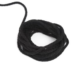Шнур для одежды тип 2, цвет Чёрный (плетено-вязаный/полиэфир)  в Костроме